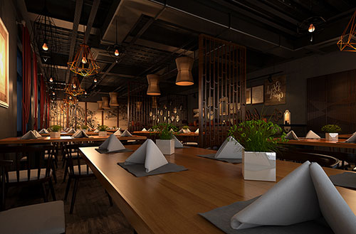 山东简约大气中式风格餐厅设计装修效果图