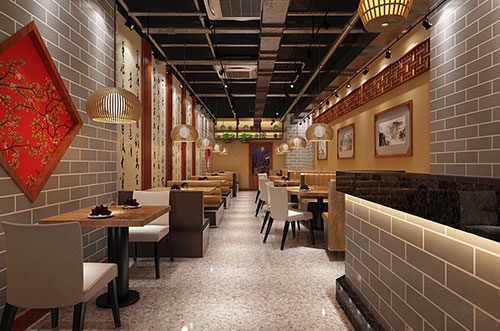 山东传统中式餐厅餐馆装修设计效果图