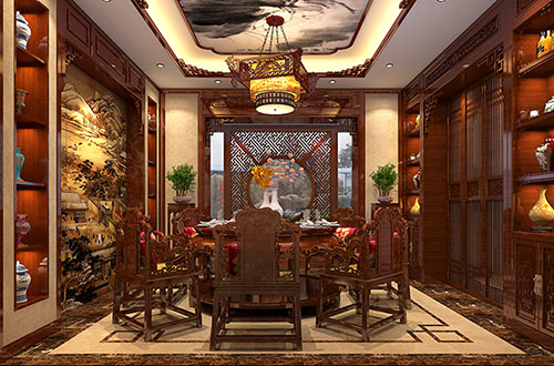 山东温馨雅致的古典中式家庭装修设计效果图